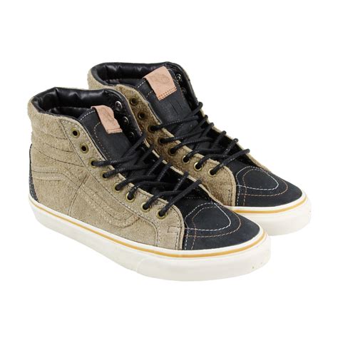 Vans Sk8 Hi 46 Ca Mens Brown Suede And Canvas High Top Lace Up Sneakers