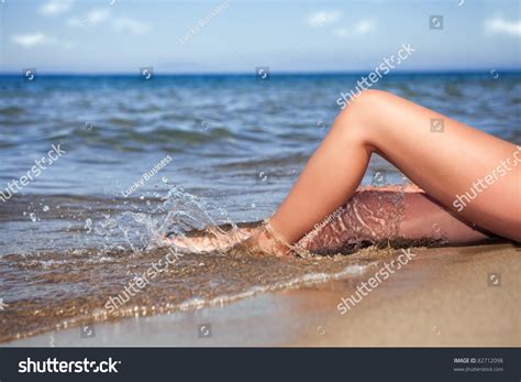 Vacation Beautiful Female Legs By Sea Stock Photo 82712098 Shutterstock