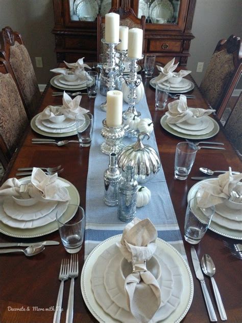 My Blue And Silver Budget Friendly Thanksgiving Tablescape Decorate