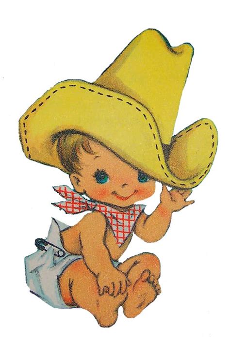 Little Vintage Cowgirl And Cowboy On Rocking Horse Clip Art C 345