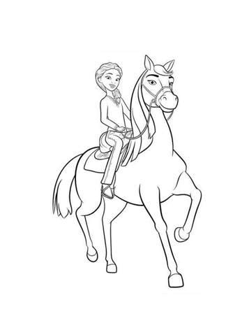 Are you searching horse coloring pages for your kids? Kids-n-fun.com | 16 coloring pages of Spirit Riding Free