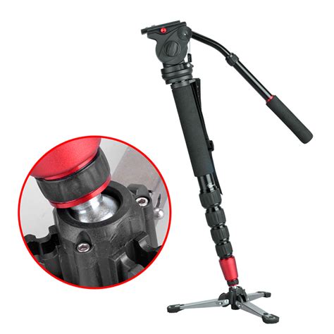 Professional Video Monopod With Damping Fluid Hydraulic Head 5kg Loaded For Camcorder Dslr