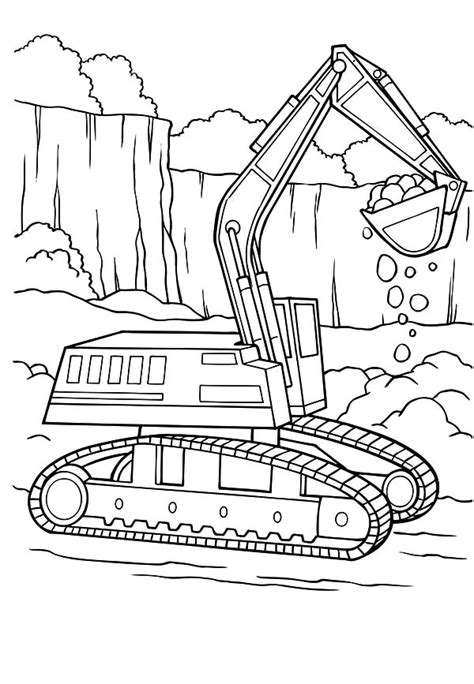 Free Printable Excavator Coloring Pages