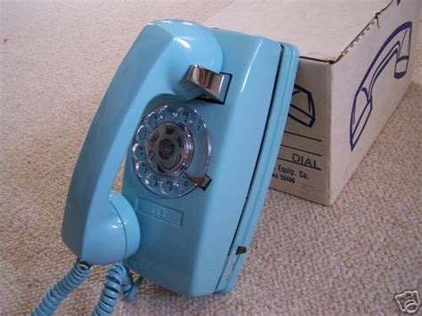 Rotary Dial Blue Vintage Mini Wall Phone Telephone 23763547