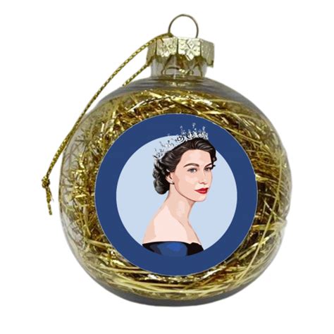 Young Queen Elizabeth Ii Xmas Bauble By Dolly Wolfe Art Wow