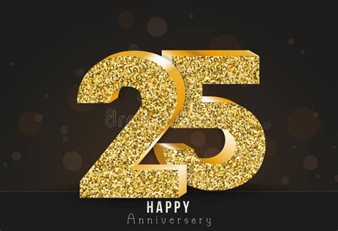 25 Year Happy Anniversary Banner 25th Anniversary Gold Logo On Dark