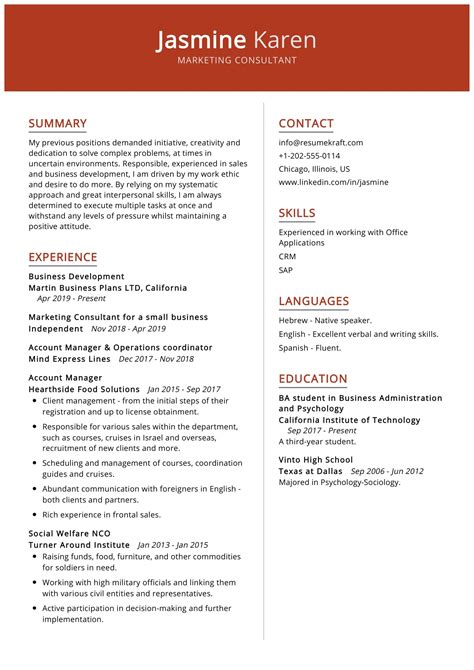 Sccm engineers work in network and system administration teams and have the following responsibilities: Marketing Consultant Resume Sample - ResumeKraft