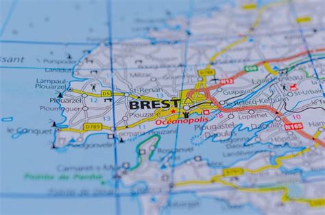 Brest Francia En Mapa Imagen Editorial Imagen De Ciudad 104592820