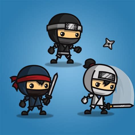 Mini Ninja 3 Packs Of Ninja Character For Game Tokegameart Game