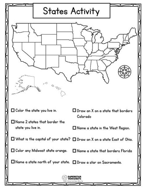 United States Regions Worksheets