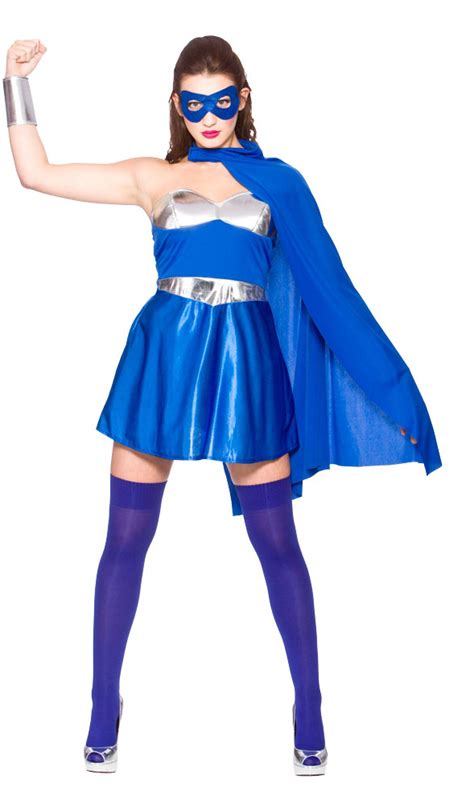 blue hot super hero ladies fancy dress comic book femme adulte super héros costume ebay