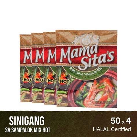Mama Sitas Sinigang Sa Sampalok Mix Hot Tamarind Seasoning 50 G X 4