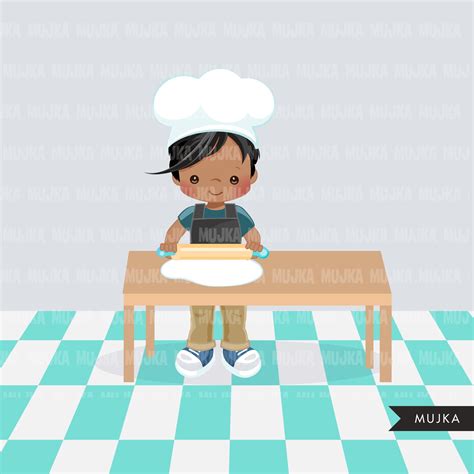 Baking Clipart Cute Baker Boy Characters Kitchen Chores Baking Part