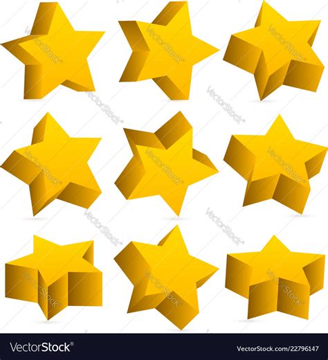 For drawing a star in html5 svg, you need to set the x and y coordinates properly for each corner. 3d yellow stars with shadow Royalty Free Vector Image