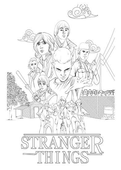 View and print full size. Free Printable Stranger Things Coloring Pages