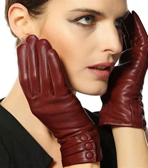 芸能人愛用 Womens Winter Leather Gloves Touchscreen Texting Warm Driving