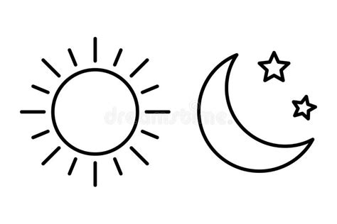 Sun Moon Icon Illustration Isolated Vector Sign Symbol Stock Vector