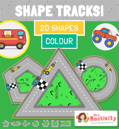 2d Shapes Road Tracks Tracing Activity Mrs Mactivity