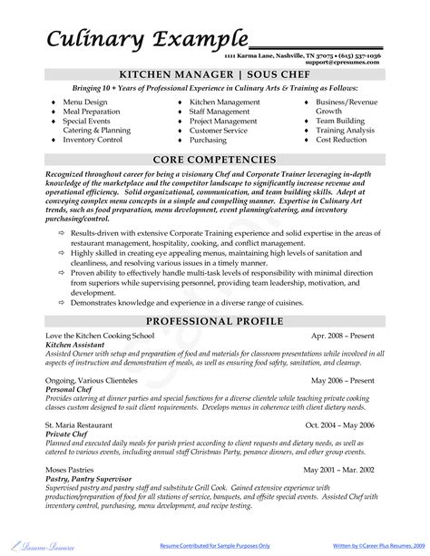 Professional Chef Resume Sample Master Of Template Document