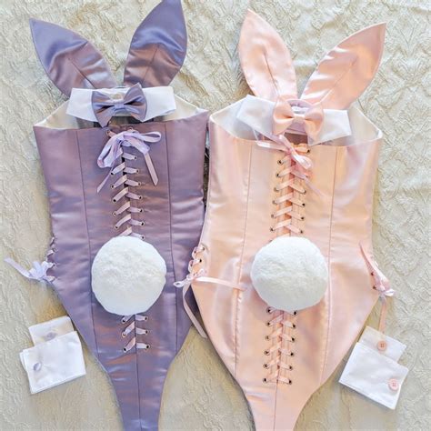 Playboy Bunny Suit Corset Halloween Costume Bodysuit Play Etsy