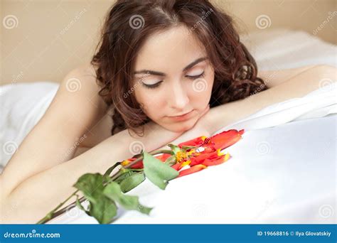 Beautiful Sexy Woman Lying In Bed Royalty Free Stock Image Image 19668816
