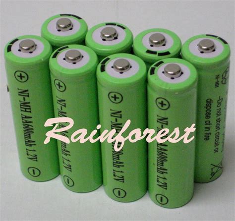 8 Piece Set Aa Ni Mh 600mah 12v Rechargeable Batteries For Solar