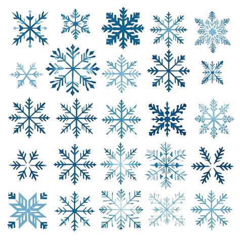 Cute Snowflake Big Set Christmas Design For Winter Holidays Snow