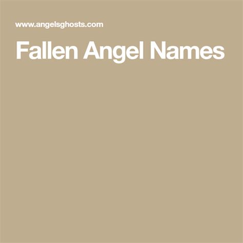 Fallen Angel Names Fallen Angel Names Fallen Angel Angel
