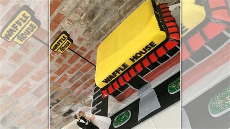 Couple Becomes Viral Sensations With Waffle House Themed Wedding Cake