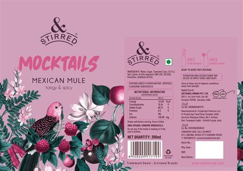 Mocktails Label Design On Behance