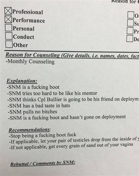 Best Counseling Sheet X Post From Rusmc Military
