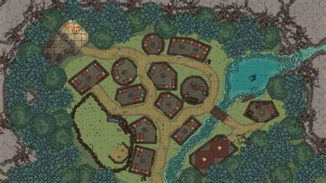 Forest Goblin Village 48 X 27 Dungeondraft Battlemaps Fantasy
