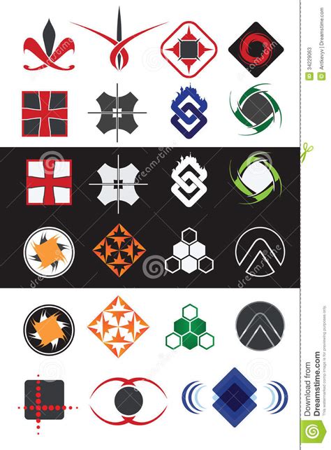 Creative Symbols Design Elements Collection Stock Vector Illustration