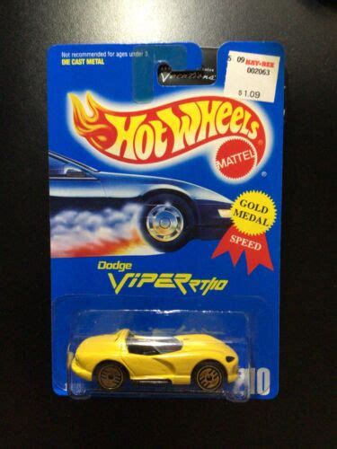 Vintage 1991 Hot Wheels Yellow Dodge Viper Rt10 210 Gold Medal Uh