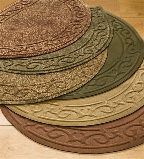 Low Profile Microfiber Half Round Rug Looks Beautiful Almost Anywhere