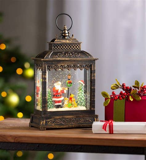 Musical Lighted Santa Snow Globe Lantern Fun Christmas Decorations
