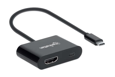 Manhattan Usb C To Hdmi Converter With Power Delivery Port 153416