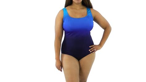 Longitude Ombre Stripe Plus Size Double X Back One Piece Swimoutlet