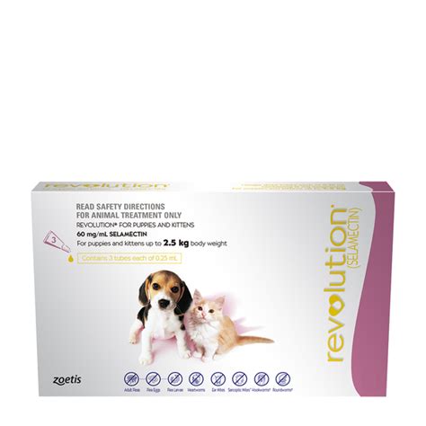 Revolution is a very good product at keeping pets free of ticks and fleas. Revolution Pink for Puppies and Kittens over up to 2.5kg ...