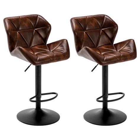 Buy Duhome Modern Faux Leather Bar Stools Set Of 2 Height Adjustable