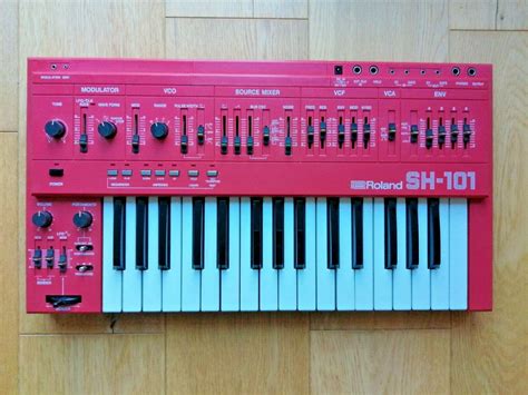 Matrixsynth Red Roland Sh 101 Keyboard Synthesizer