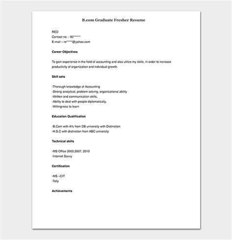 Maybe you would like to learn more about one of these? Graduate Fresher Resume Template - 12+ Samples & Formats