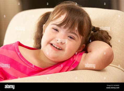 6 Year Old Girl With Downs Syndrome Stock Photo Alamy