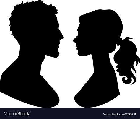 Man And Woman Head Silhouette Clip Art