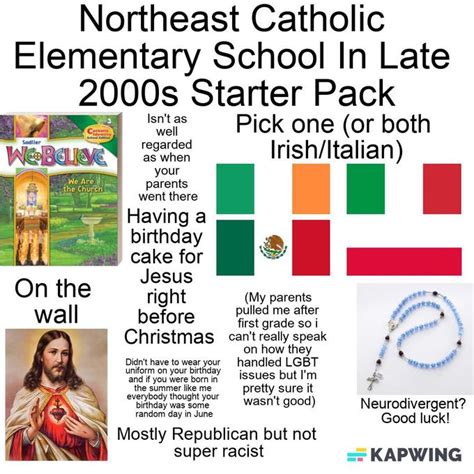 Northeast Catholic Elementary School In Late 2000s Starter Pack Rstarterpacks Starter