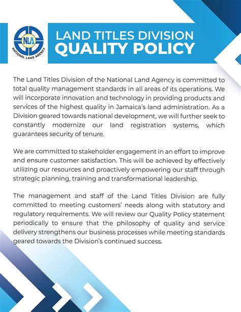 Land Titles National Land Agency One Agency One Goal