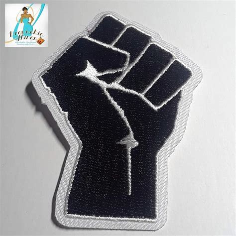 Fist Up Patch 375x275 Afrocentric Patches Iron On