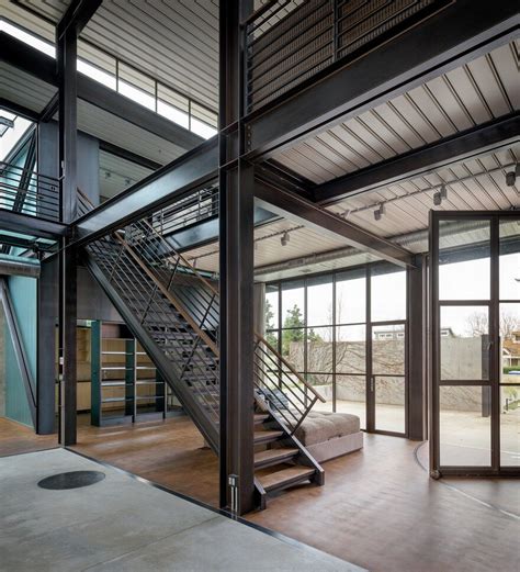 Contemporary Industrial House Features An Expressive Interior Of Raw Steel