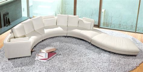 Modern Style Curved Leather Sectional Sofa 4 Pieces Model Lf 4522 Wh