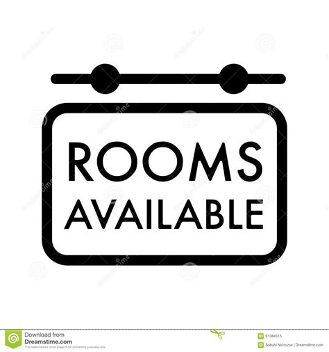 Rooms Available Vector Icon. Line Design On White Background. Stock Vector - Illustration of ...